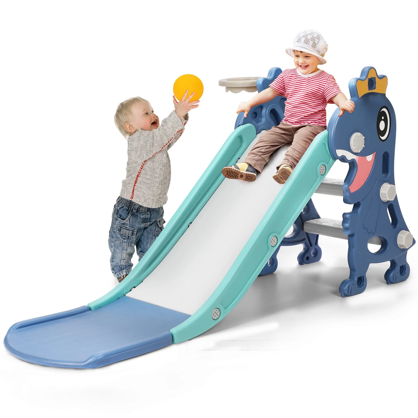 Tobogán plegable resistente para niños con rampa de seguridad