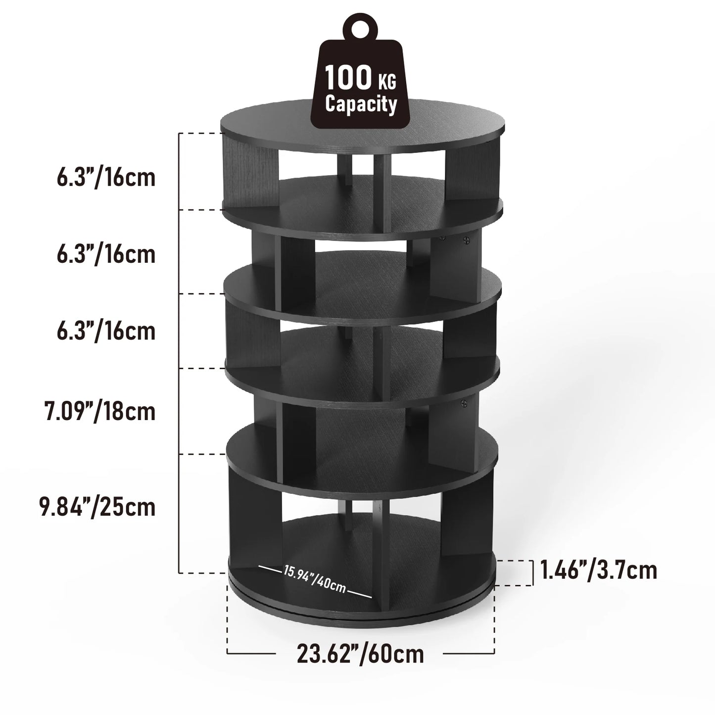 Redlife 5-Tier Rotating Shoe Rack
