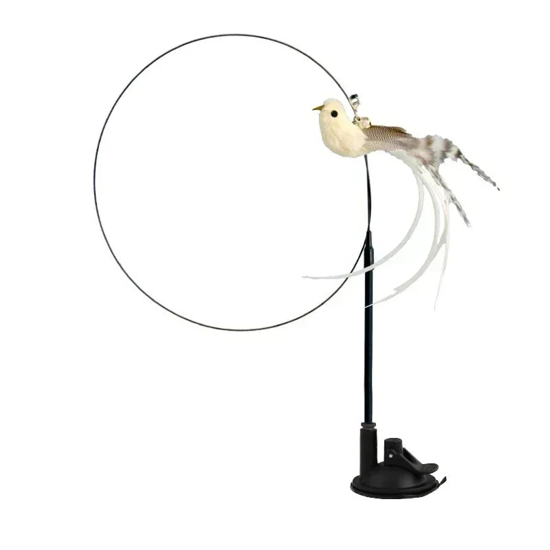 Juguete interactivo de pavo real para gatos