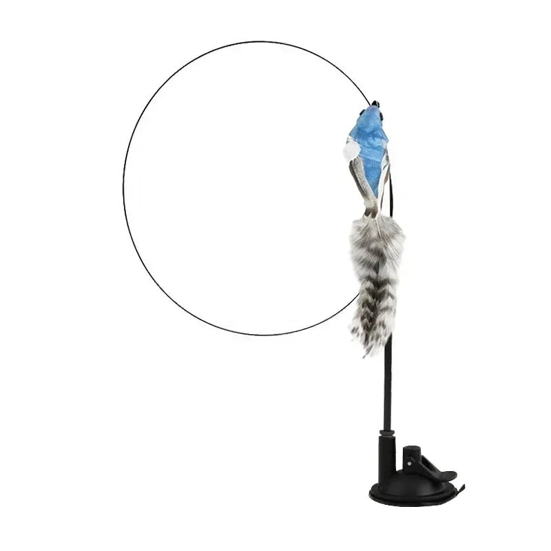 Juguete interactivo de pavo real para gatos