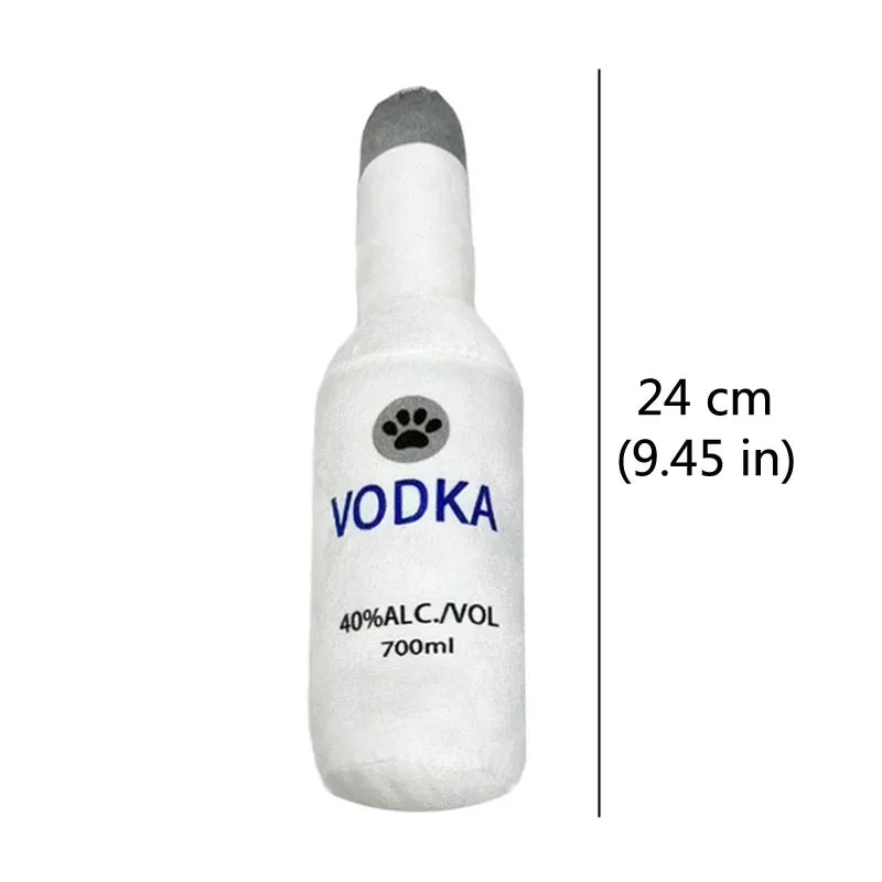 Plush Beer Bottle Dog Toy