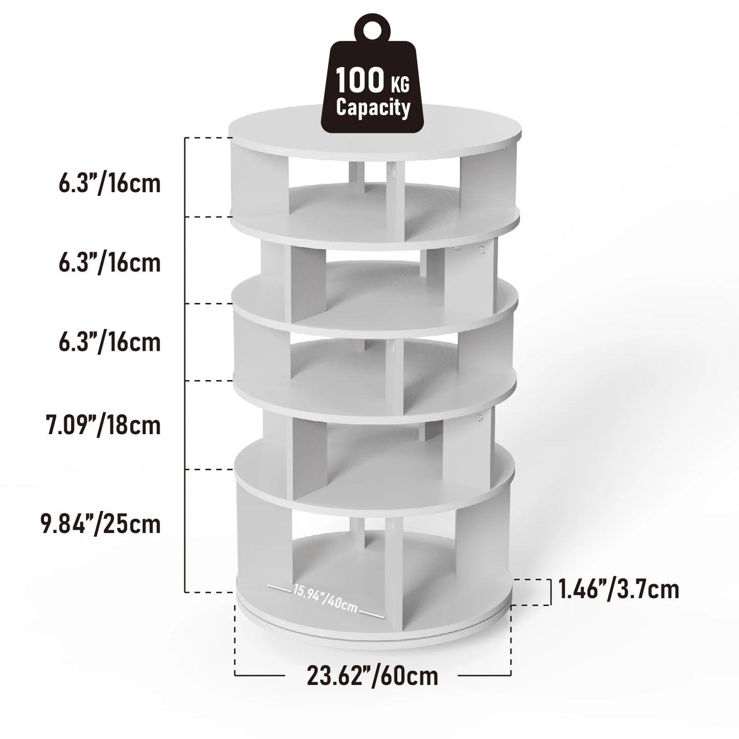 Redlife 5-Tier Rotating Shoe Rack