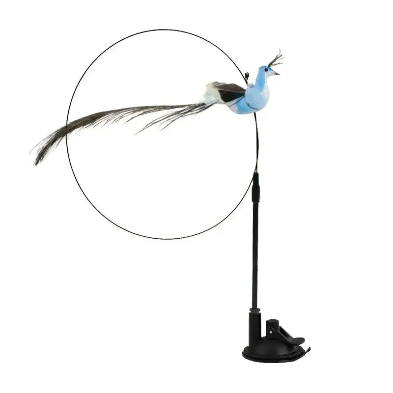 Juguete interactivo de pavo real para gatos
