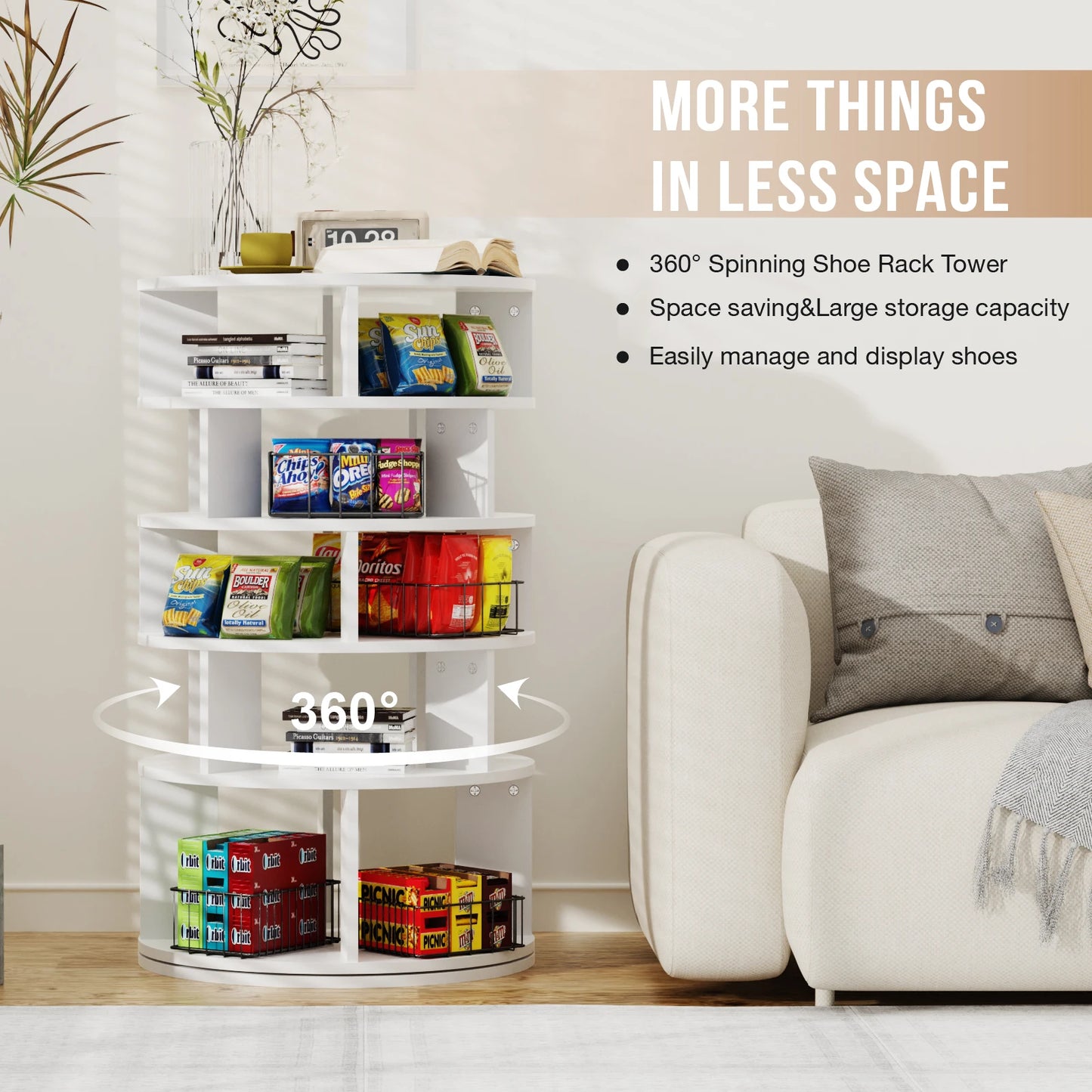 Redlife 5-Tier Rotating Shoe Rack