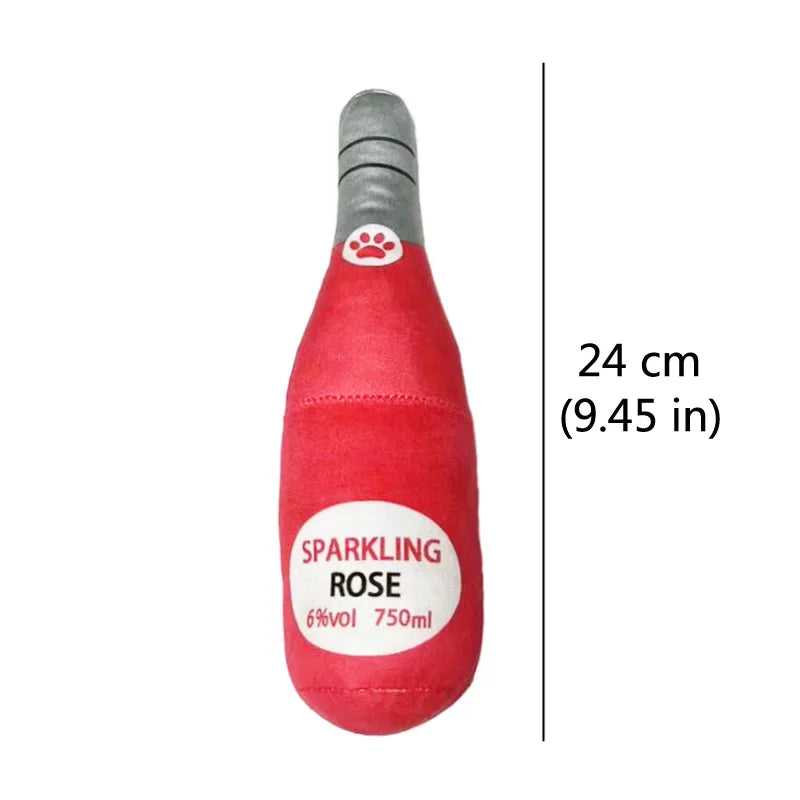 Plush Beer Bottle Dog Toy