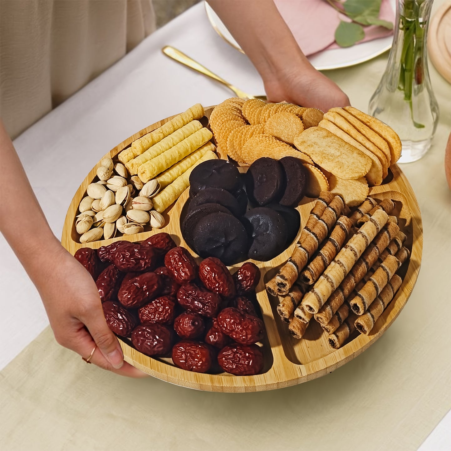 Bamboo Serving Tray Round