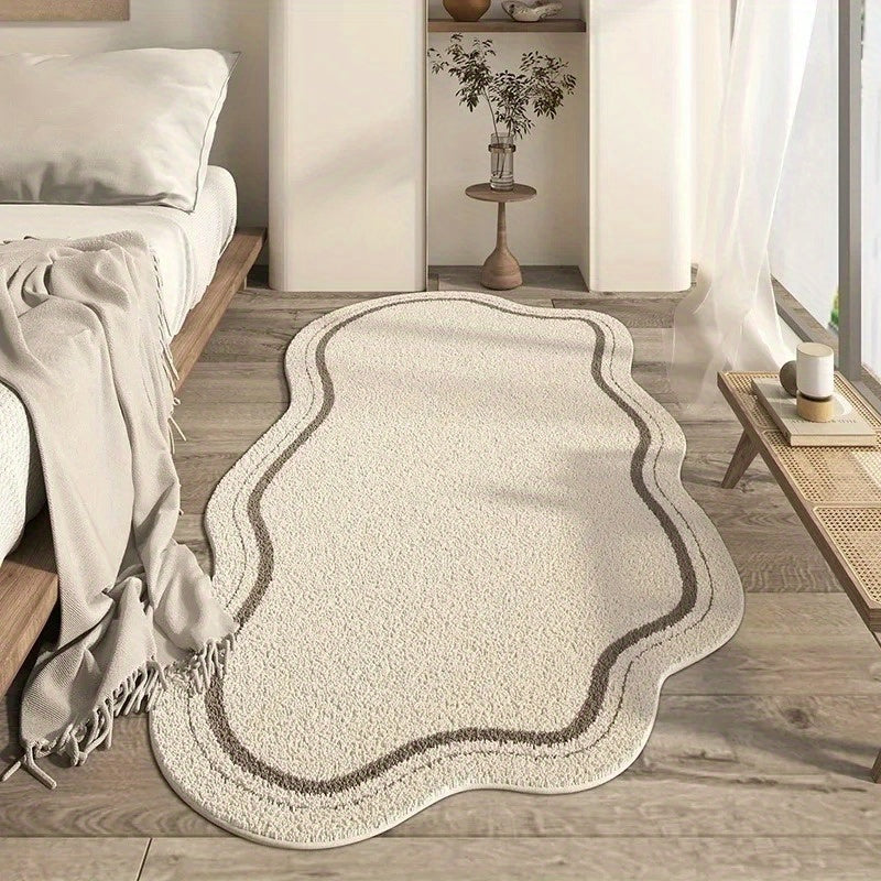 Alfombra de felpa suave con ondas