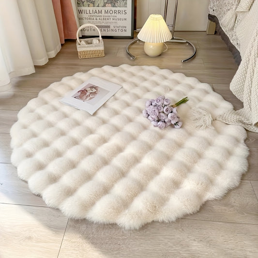 Bubble Furry Round Rug