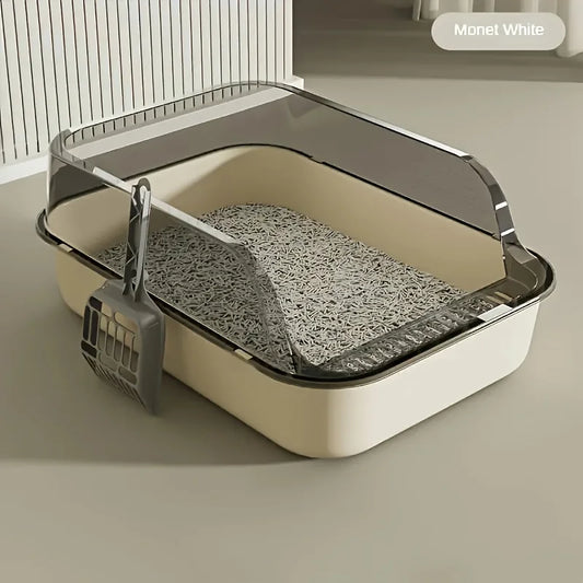Litter Box with Semi-Enclosed Design