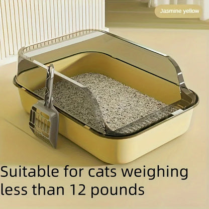 Litter Box with Semi-Enclosed Design