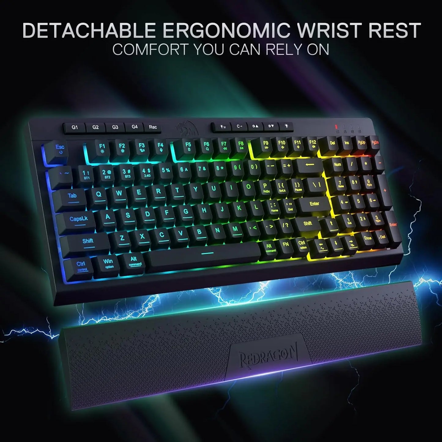Teclado inalámbrico para juegos Redragon K515 PRO Shiva RGB