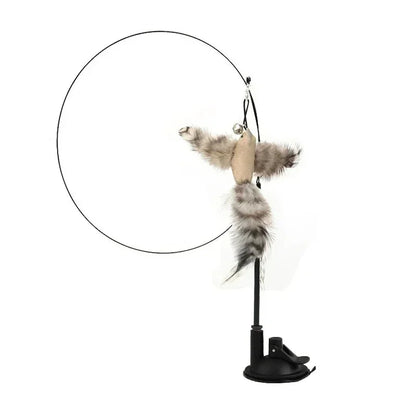 Juguete interactivo de pavo real para gatos