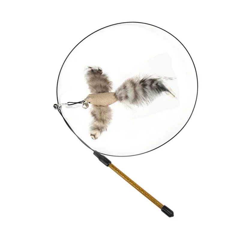 Juguete interactivo de pavo real para gatos