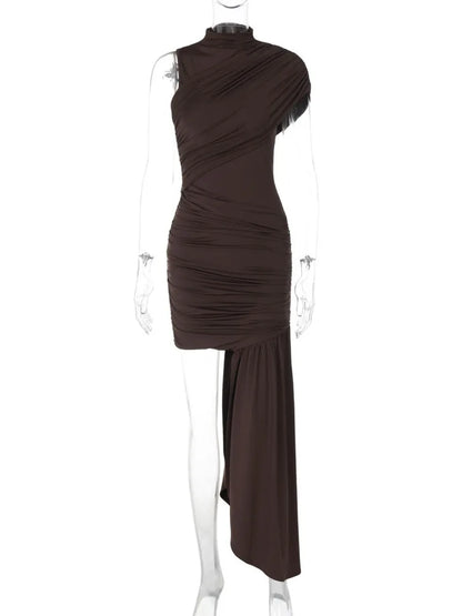 Irregular Draped Mini Dress