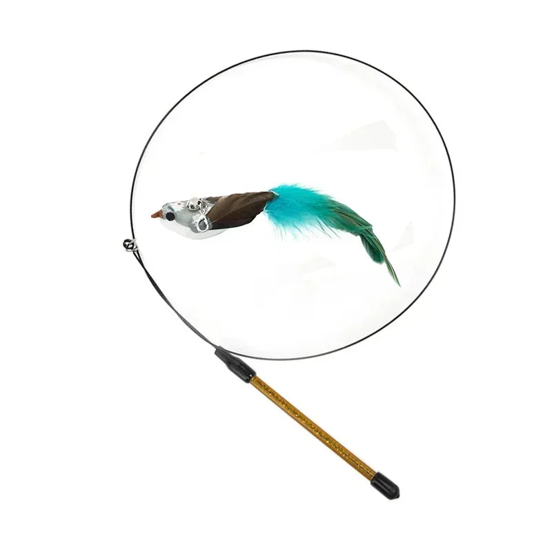 Juguete interactivo de pavo real para gatos