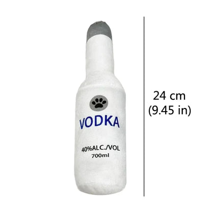Plush Beer Bottle Dog Toy