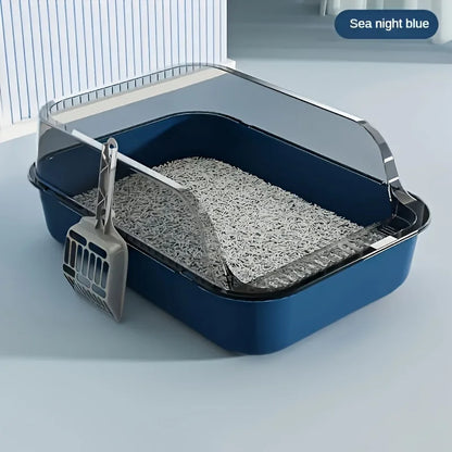 Litter Box with Semi-Enclosed Design