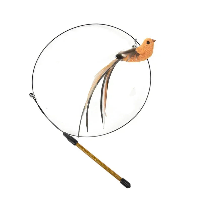 Juguete interactivo de pavo real para gatos