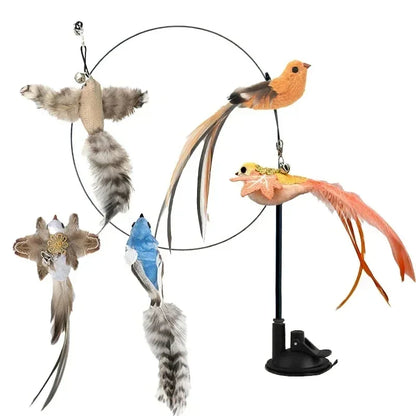 Juguete interactivo de pavo real para gatos