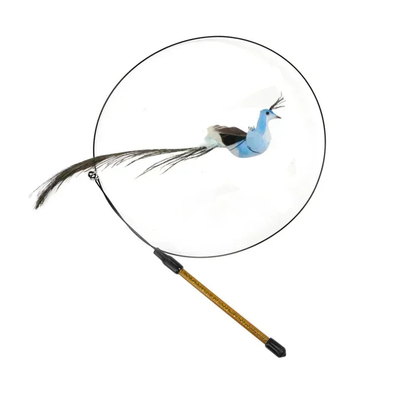 Juguete interactivo de pavo real para gatos