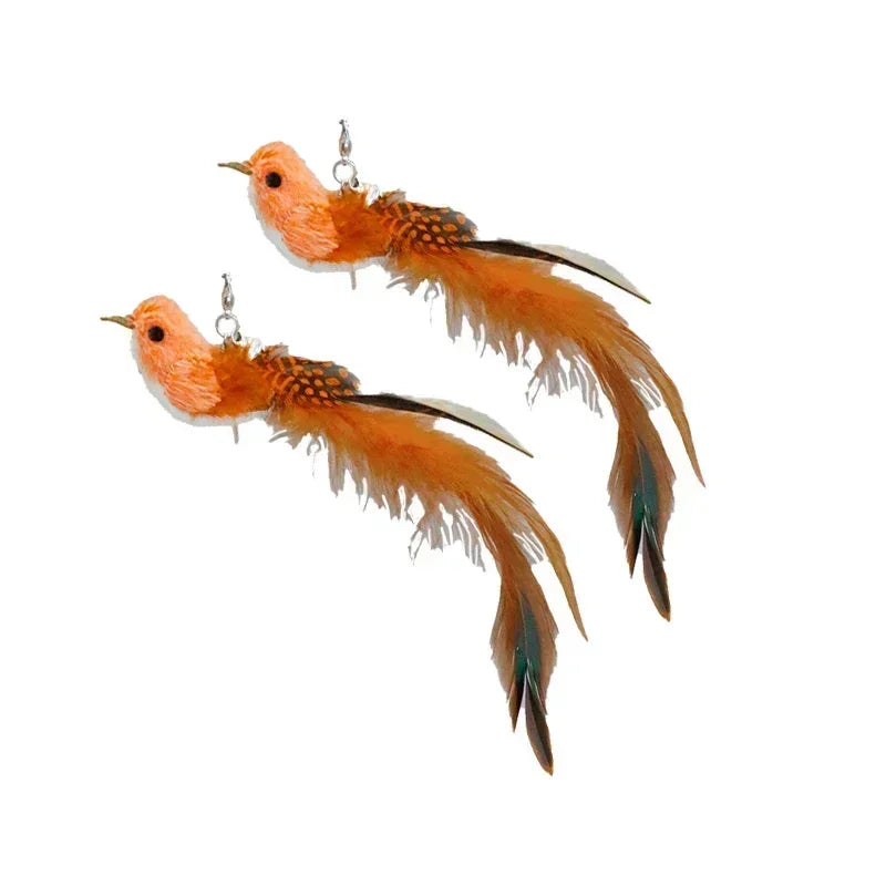Juguete interactivo de pavo real para gatos