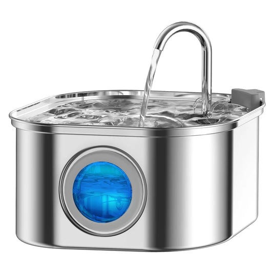 Fuente de agua para mascotas de acero inoxidable de 3,2 l