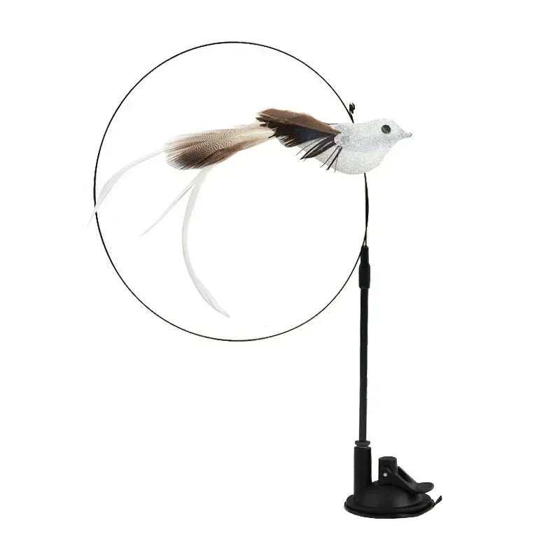 Juguete interactivo de pavo real para gatos