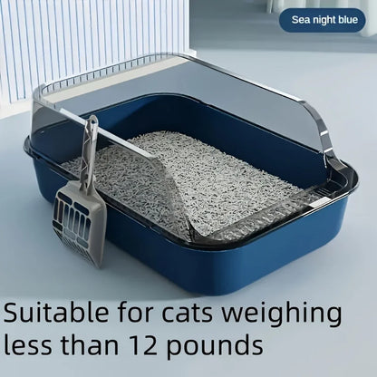 Litter Box with Semi-Enclosed Design