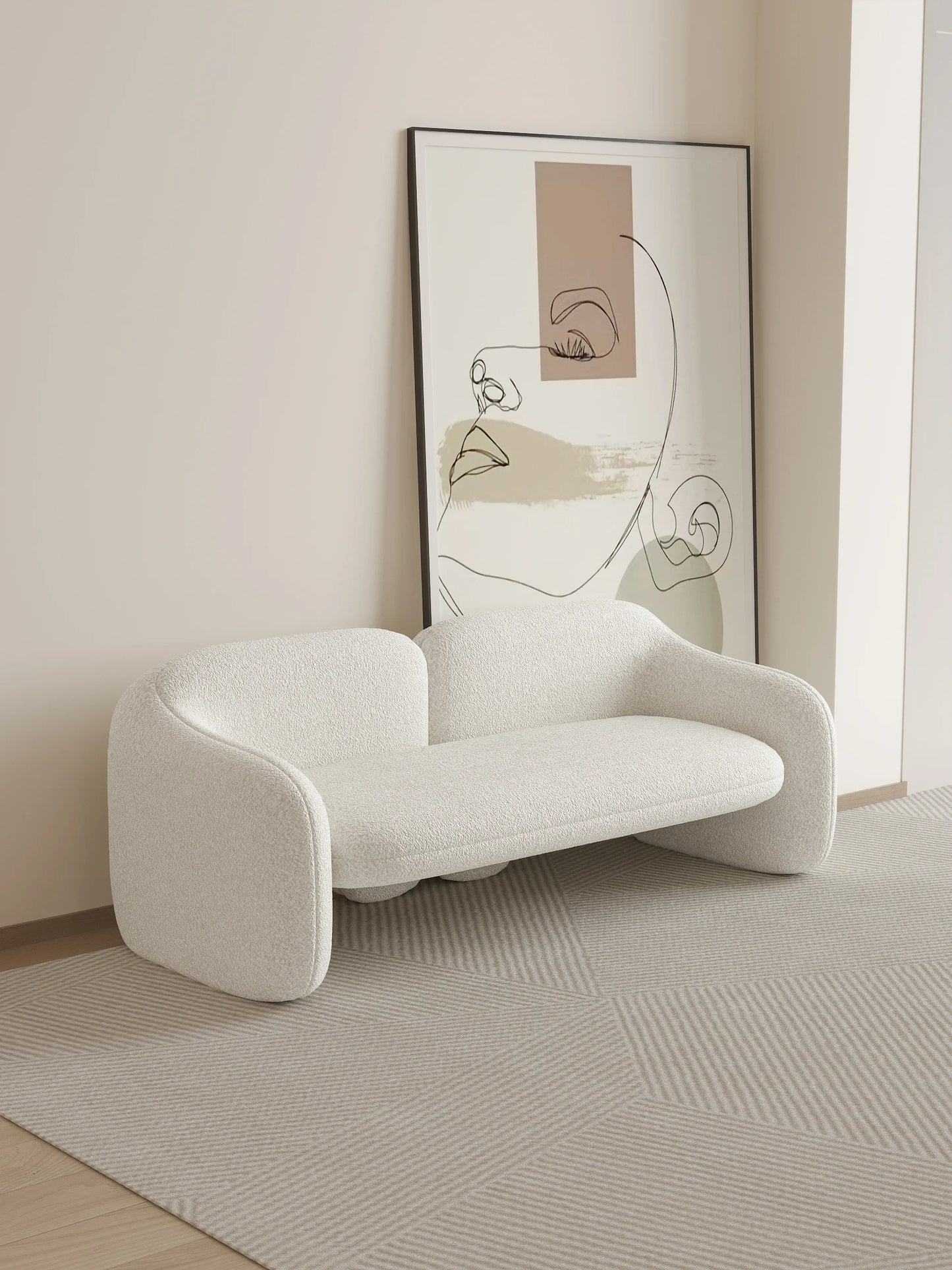 Sofá cama de diseño de lana de cordero
