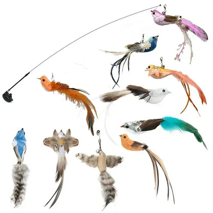 Juguete interactivo de pavo real para gatos