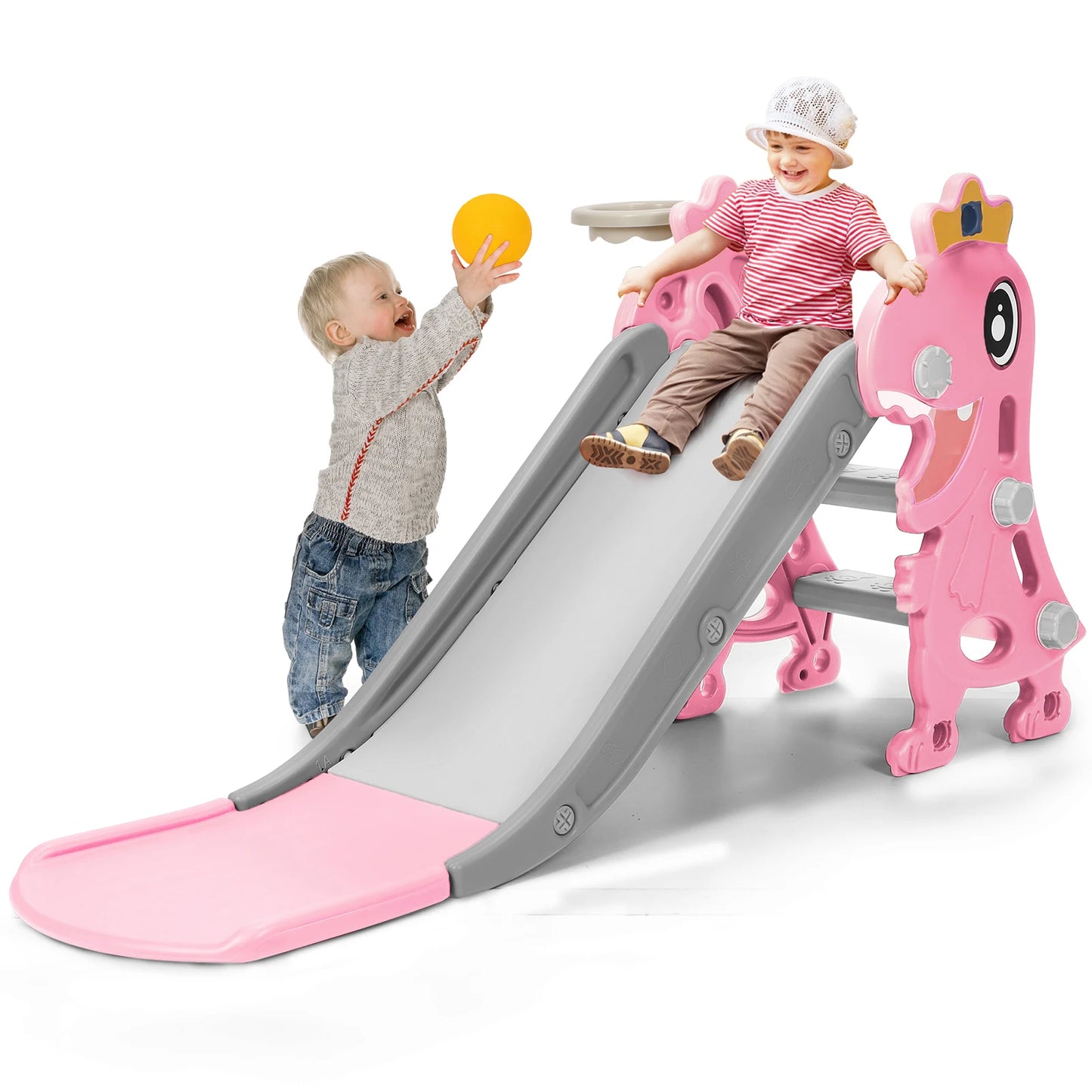 Tobogán plegable resistente para niños con rampa de seguridad