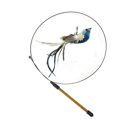 Juguete interactivo de pavo real para gatos