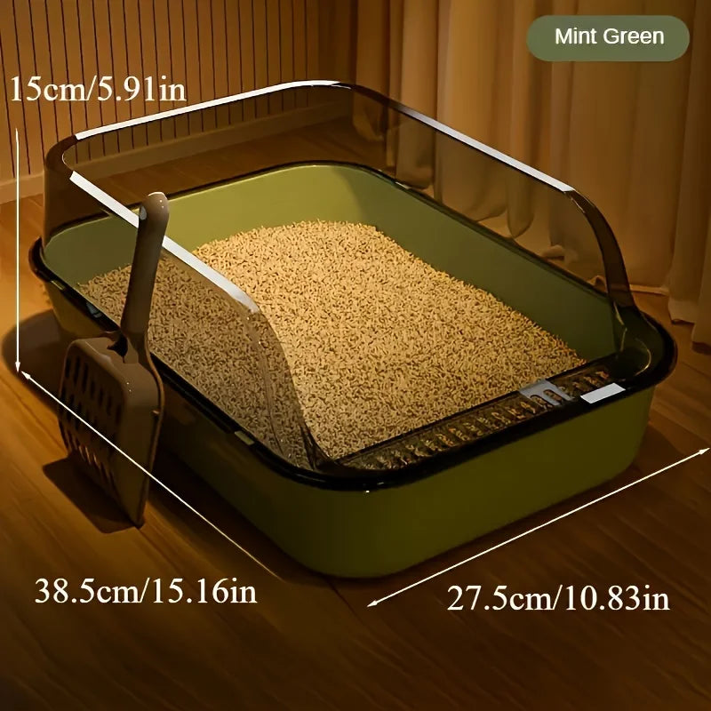 Litter Box with Semi-Enclosed Design