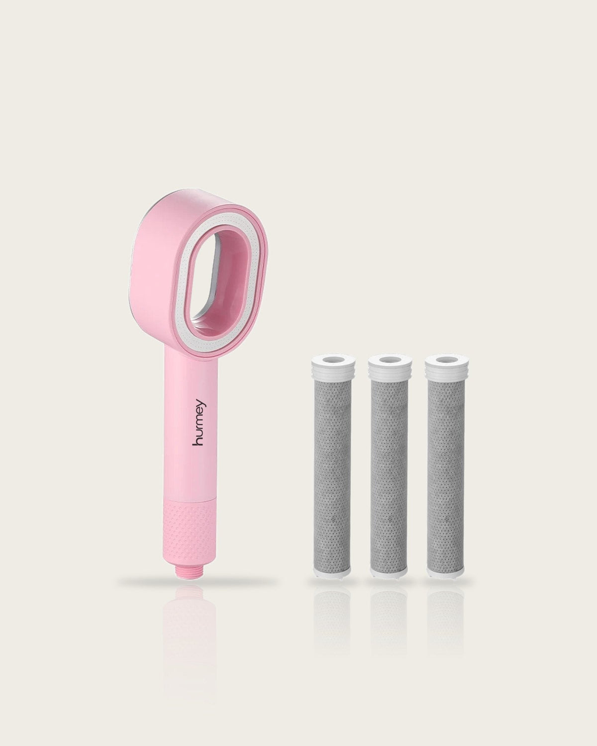 Hurmey filter shower head in Blush with 3 filters