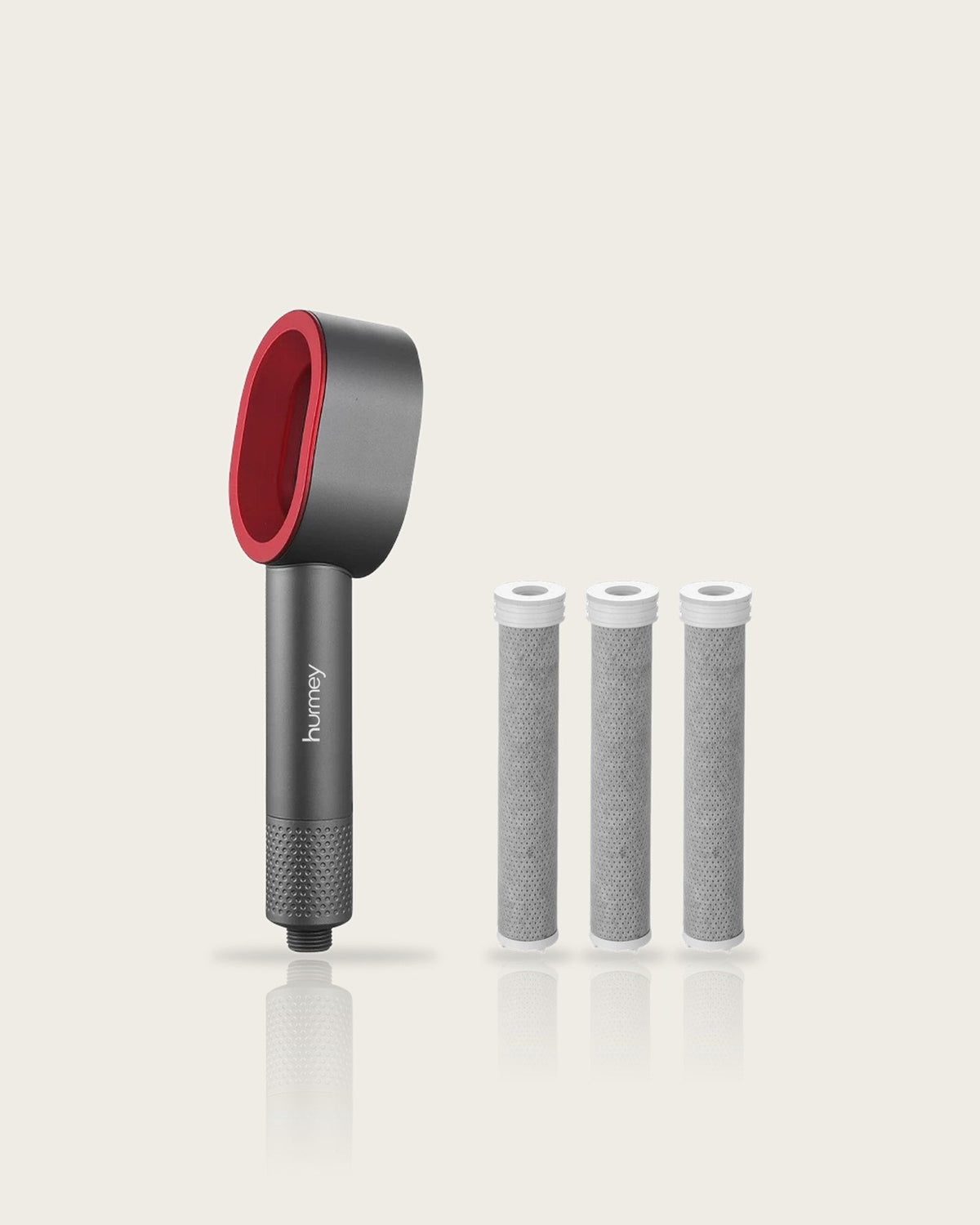Hurmey filter shower head in Graphite with 3 filters