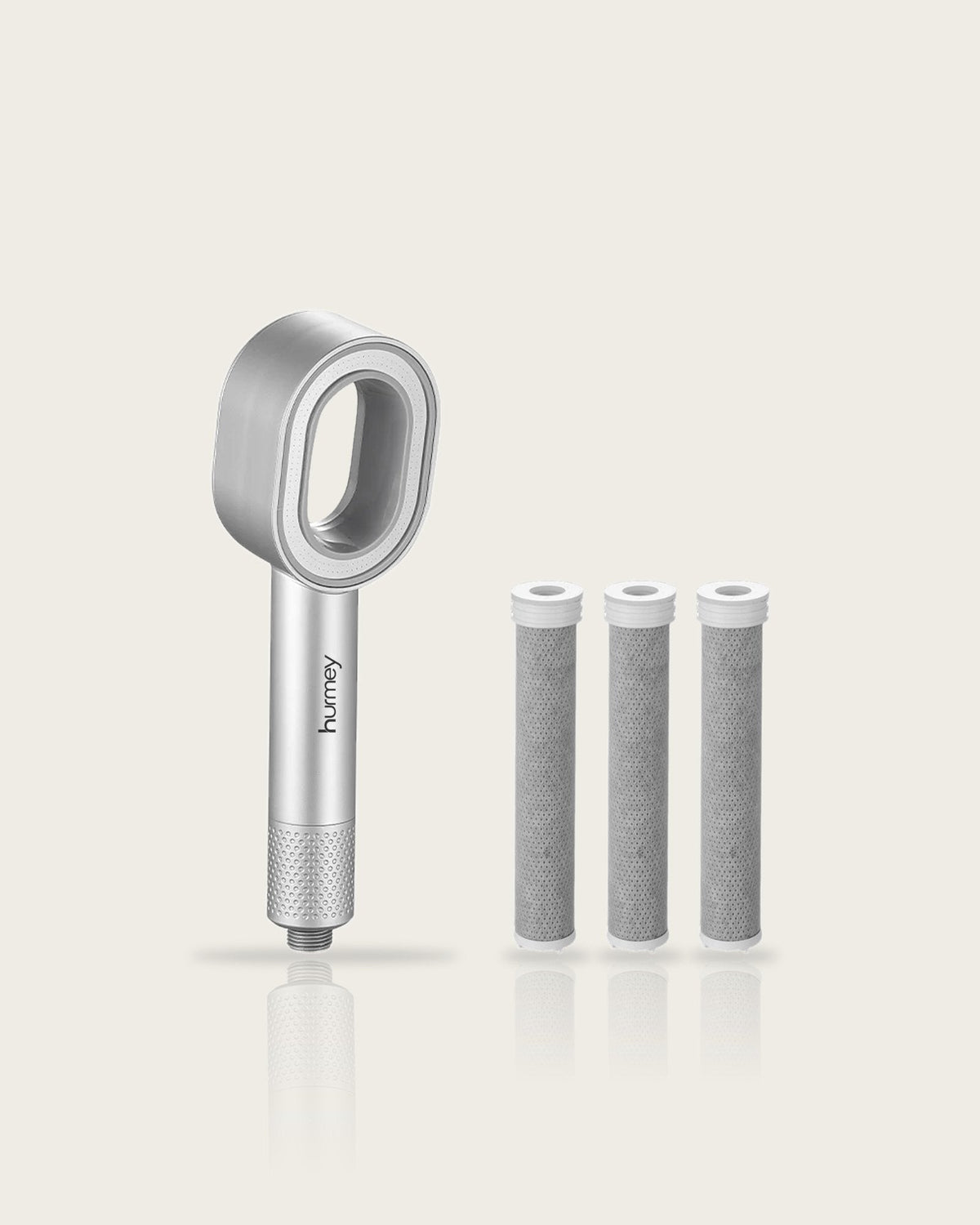 Hurmey filter shower head in Silver with 3 filters