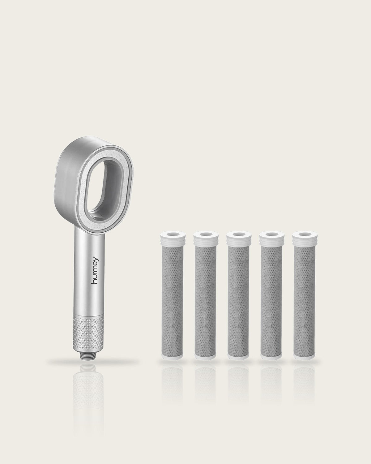 Hurmey filter shower head in Silver with 5 filters