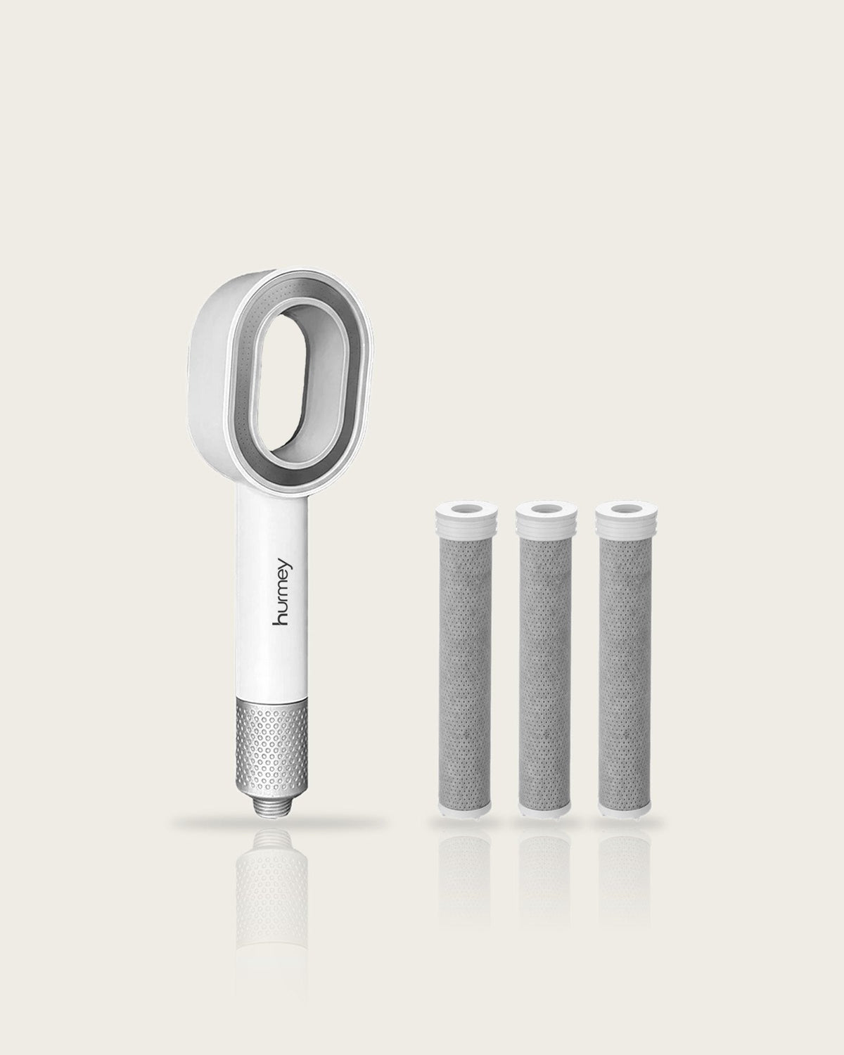 Hurmey filter shower head in White with 3 filters